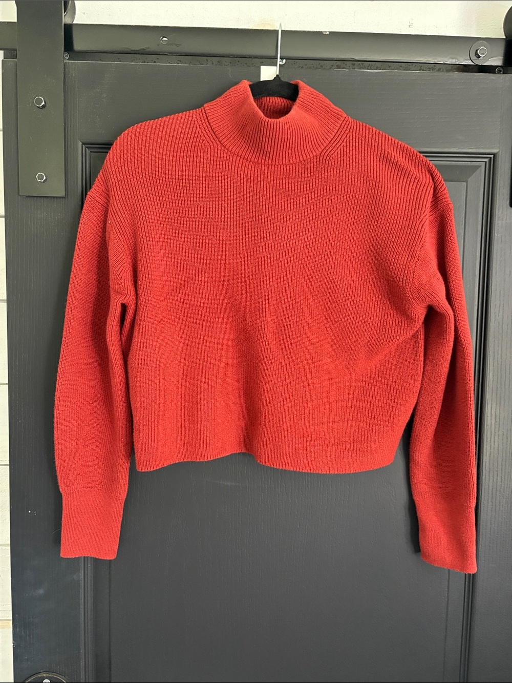 lululemon athletica Red Ribbed Mock Neck Sweater